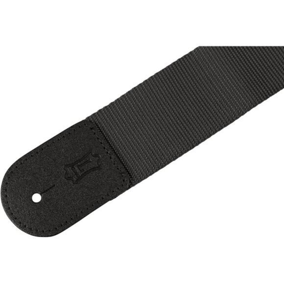 Black Guitar Strap Adjustable Leather Ends Acoustic Electric Bass With Lace - Picture 2 of 5